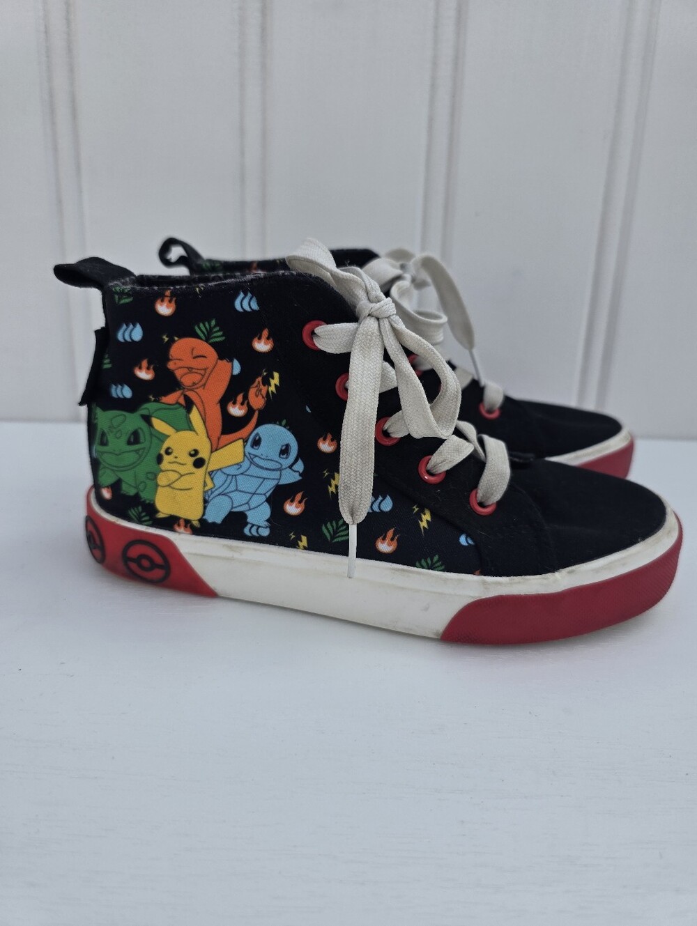 Ground Up Pokémon Pikachu Lace Up High Top Cartoon Black Sneakers Boys Size 2
